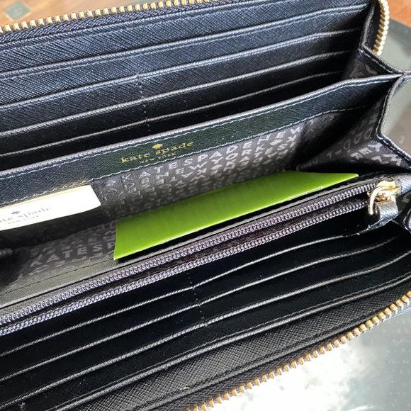 NWT Kate Spade Swan Black Wallet | Zip Around Purse Wristlet - Picture 6 of 12